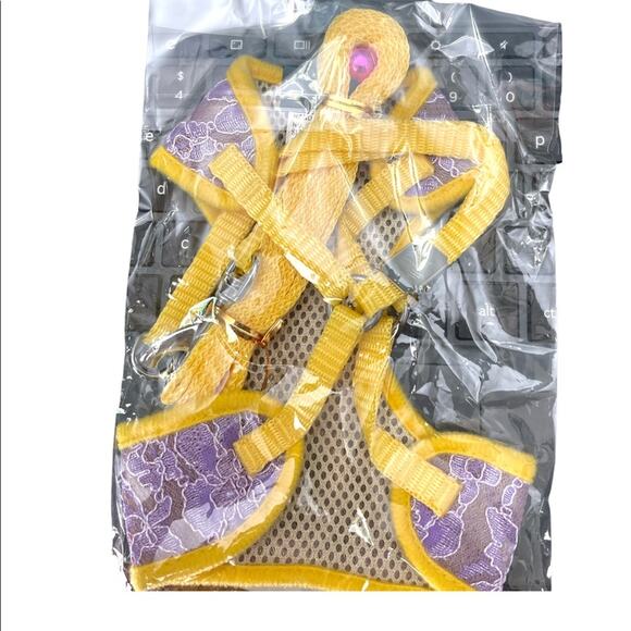 Purple Lace Harness  Adjustable with Bell for Small Medium Dog or Cat - Picture 5 of 6